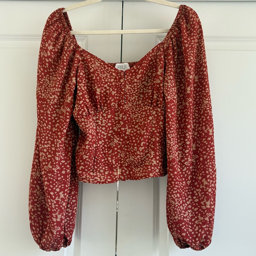 Sienna Sky Red and Cream Textured Fabric